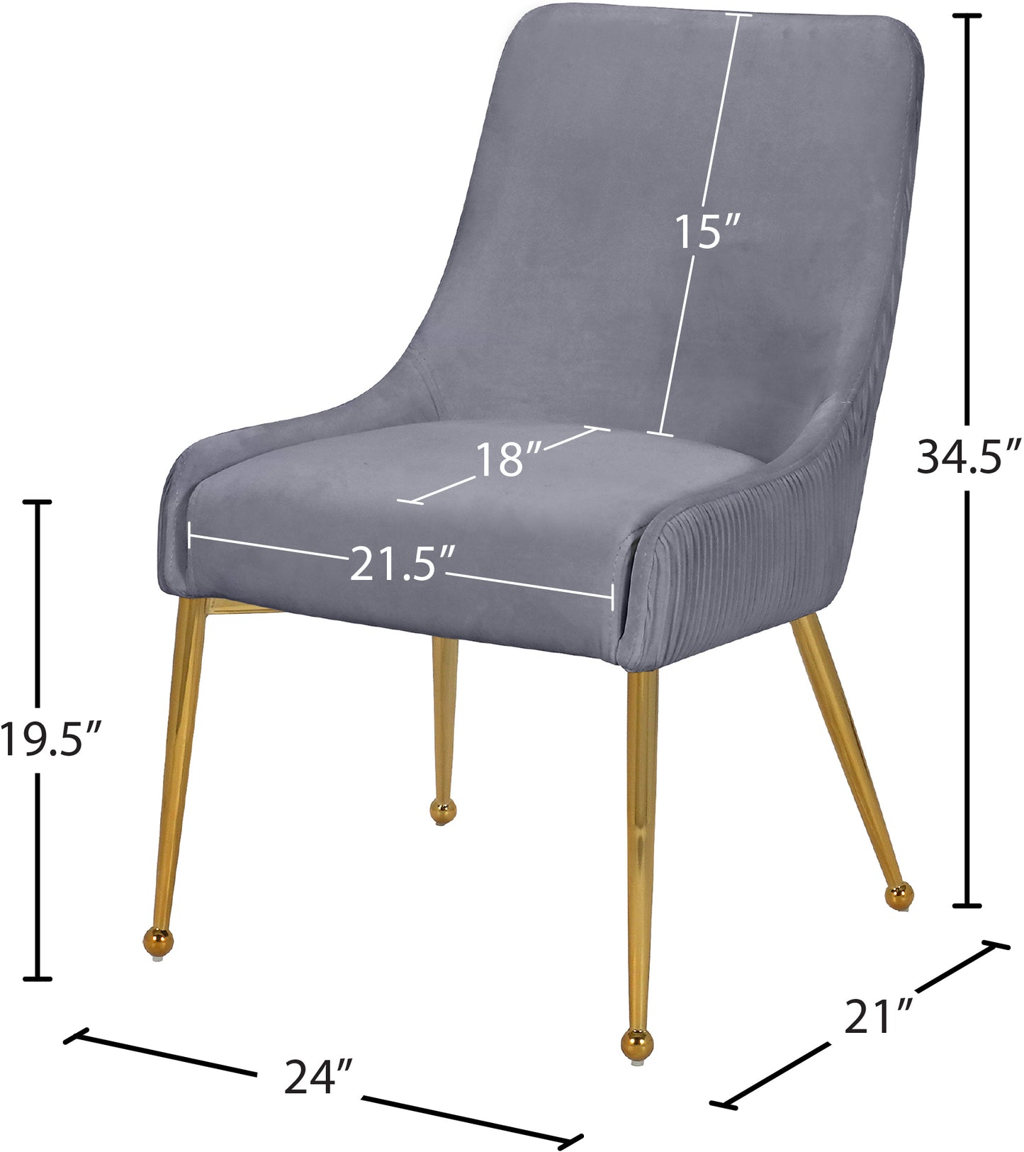 jive grey velvet dining chair grey