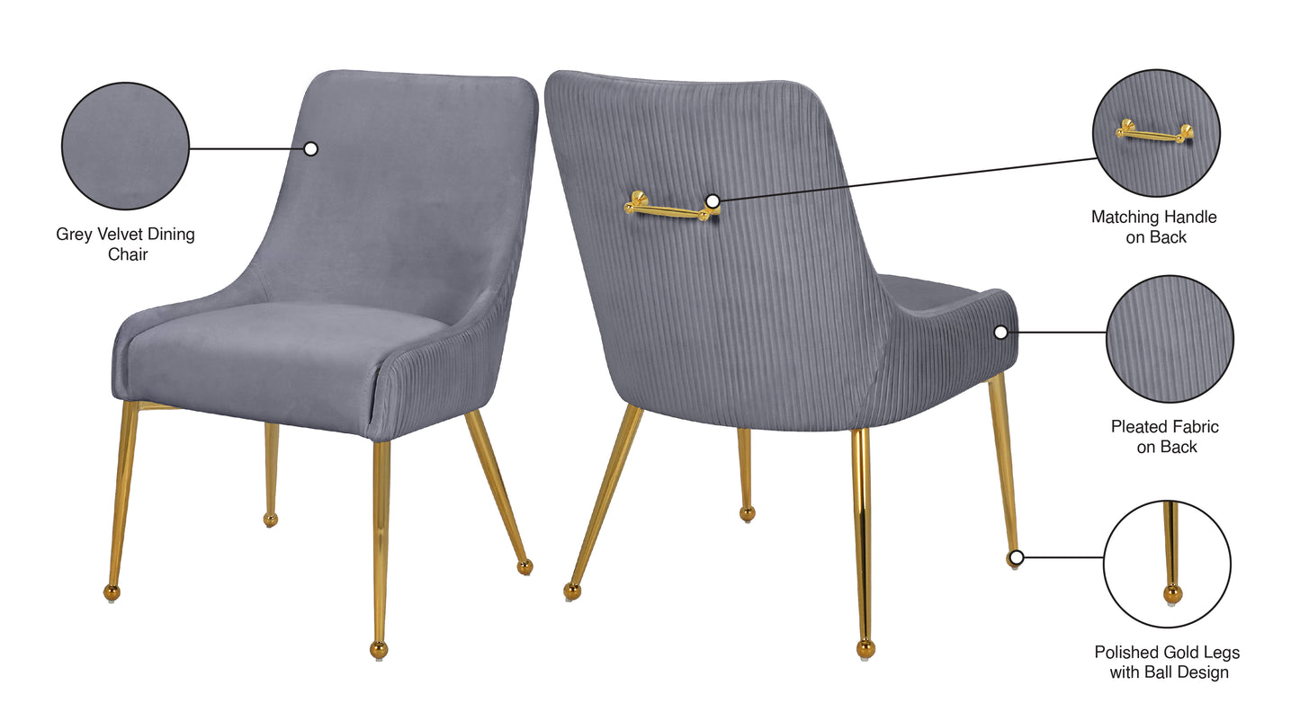 jive grey velvet dining chair grey