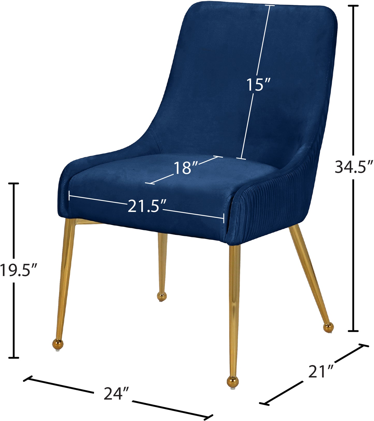 jive navy velvet dining chair navy