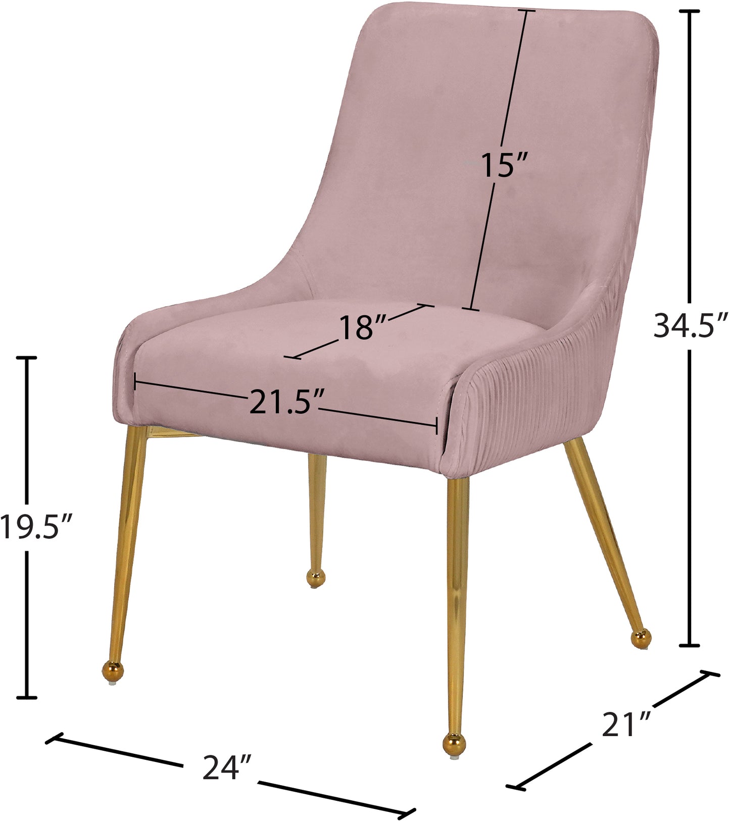 jive pink velvet dining chair pink