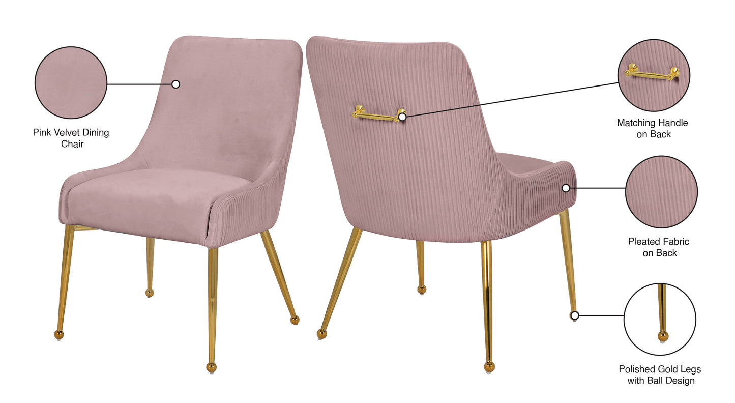 jive pink velvet dining chair pink