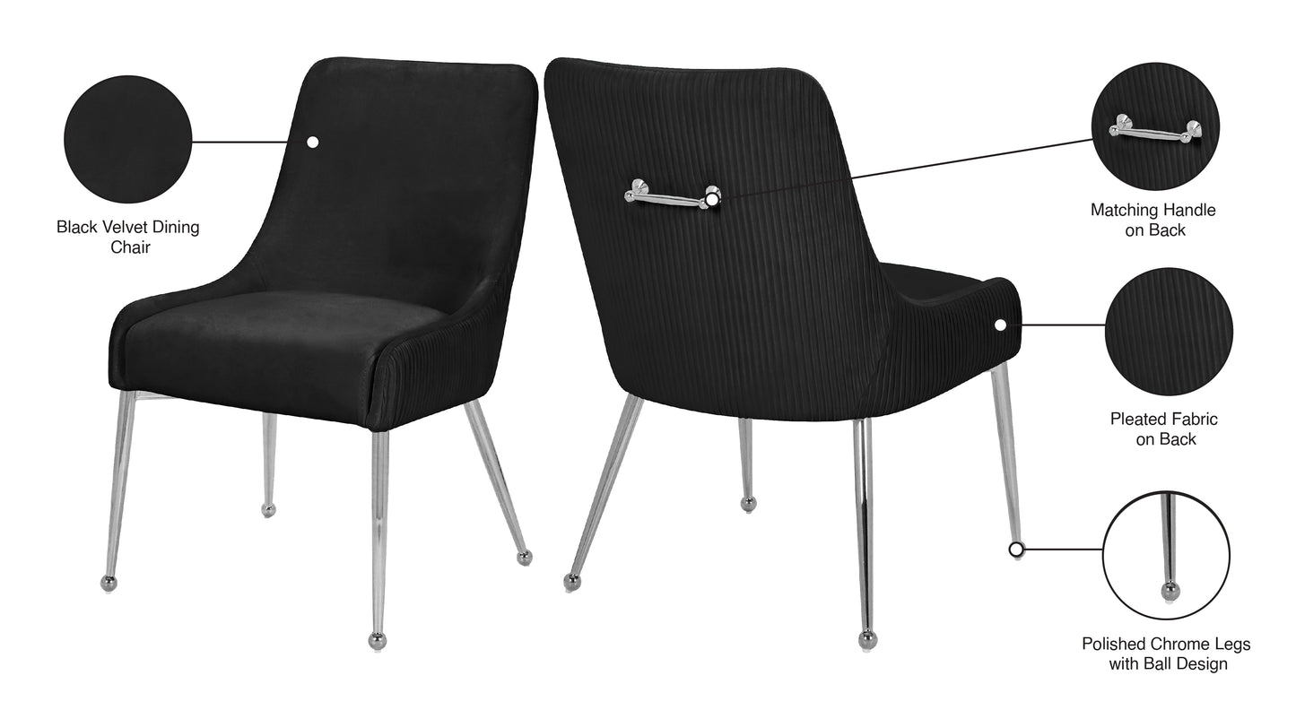 jive black velvet dining chair black