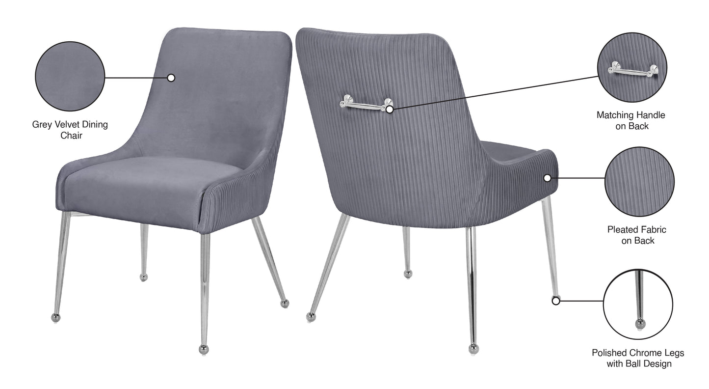 jive grey velvet dining chair grey