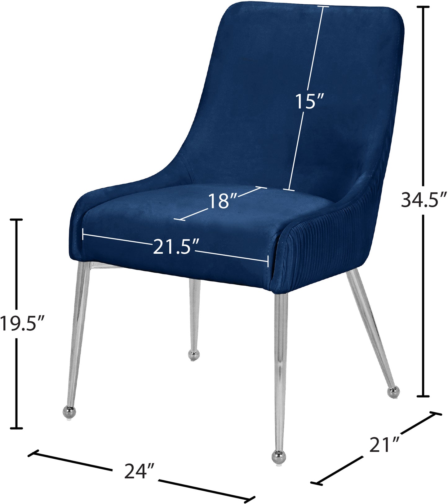 jive navy velvet dining chair navy