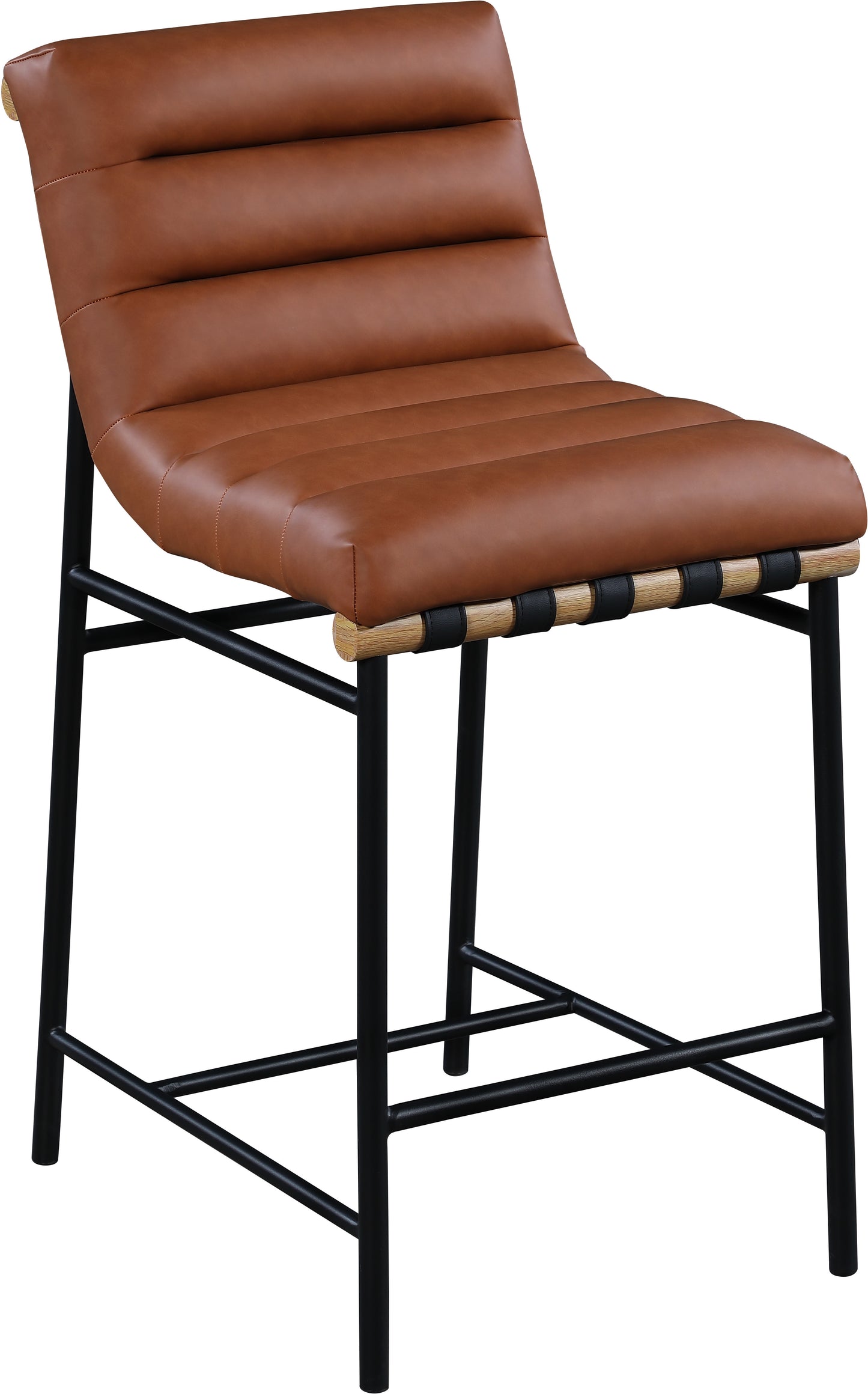 hannah cognac faux leather counter stool c