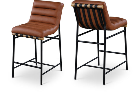 Lennox Cognac Boucle Fabric Upholstered Counter Stool, 1 Piece