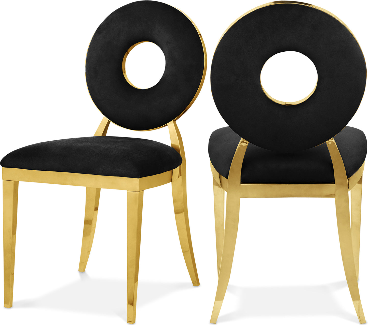 waldorf black velvet dining chair