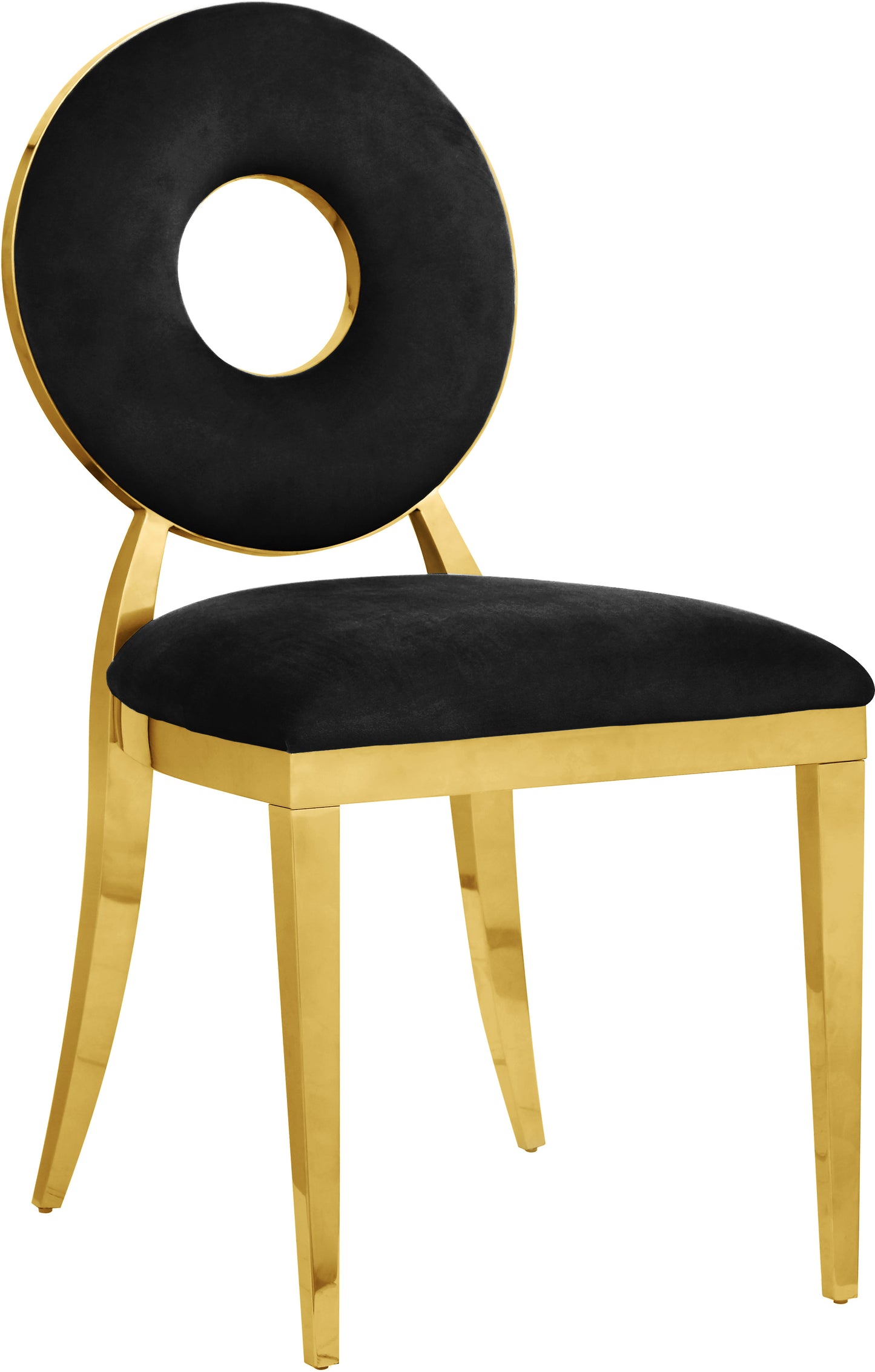 waldorf black velvet dining chair