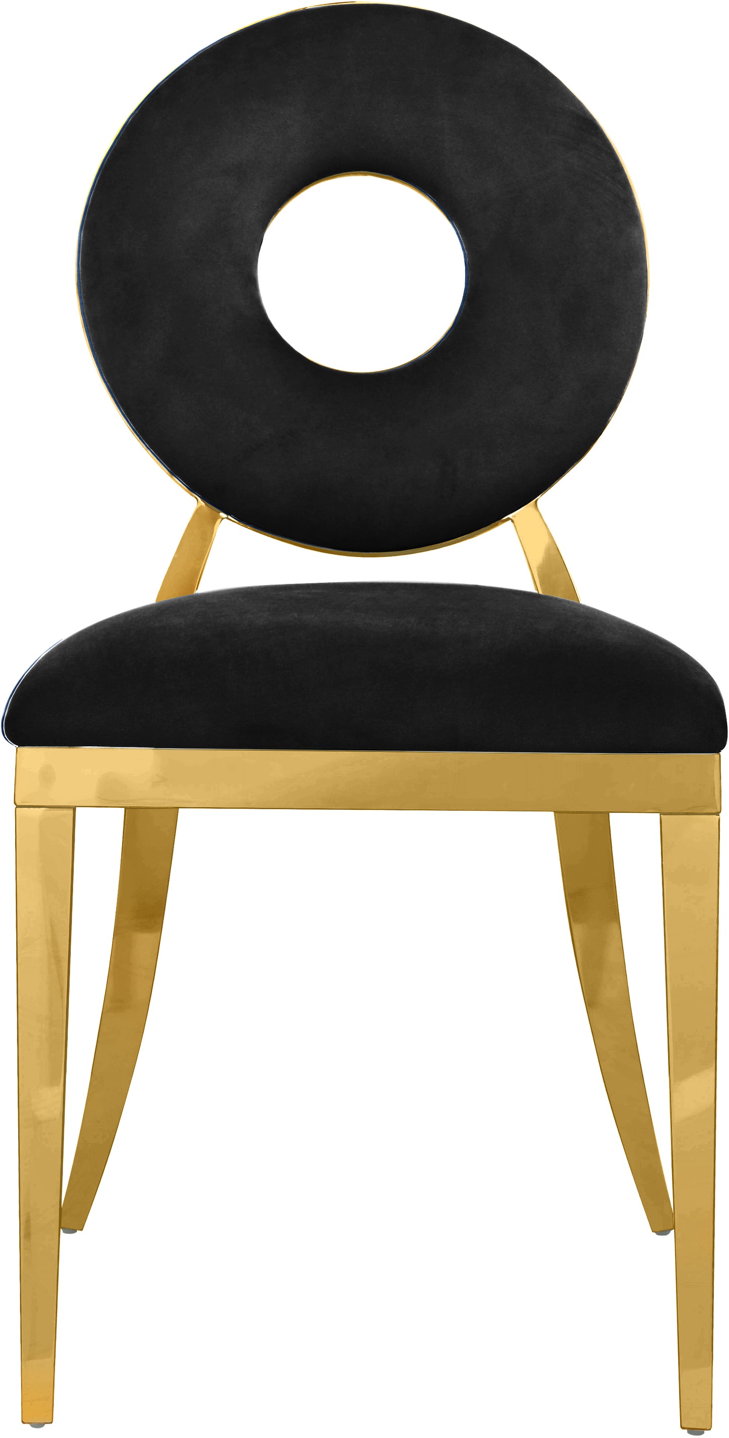 fluted black velvet dining chair c