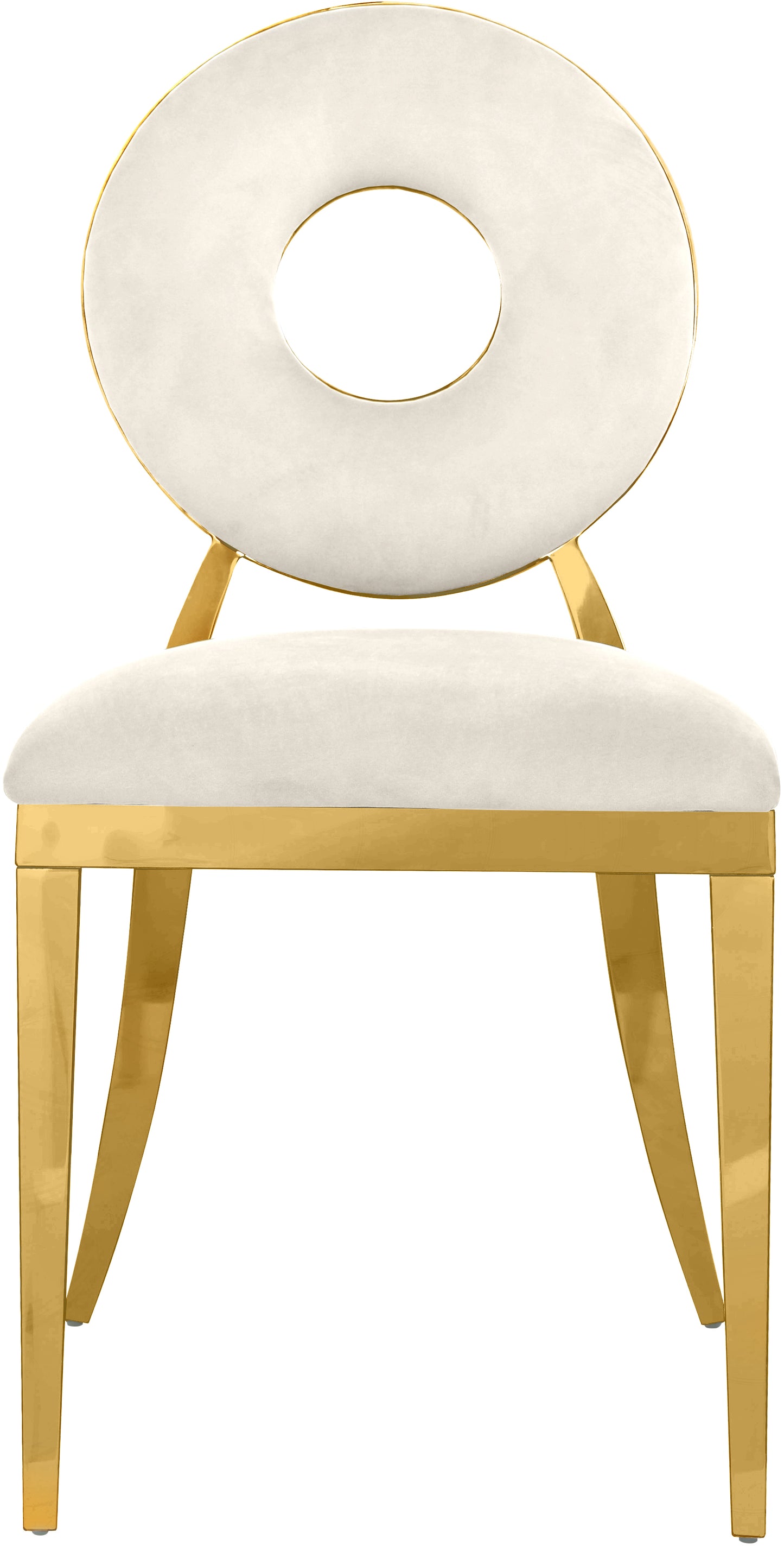 fluted cream velvet dining chair c