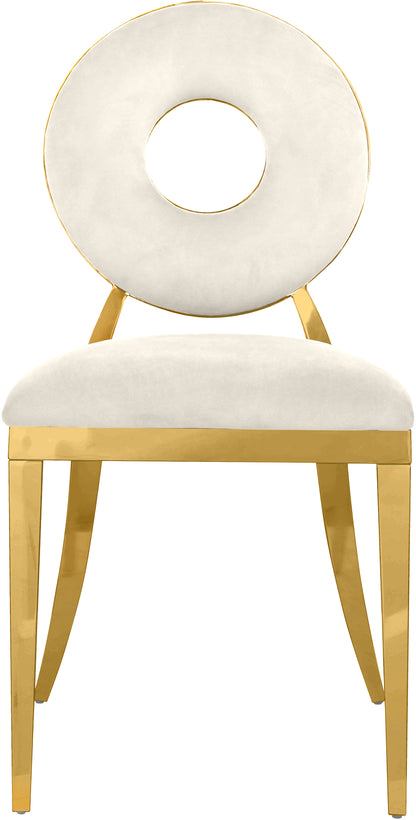 Fluted Cream Velvet Dining Chair C