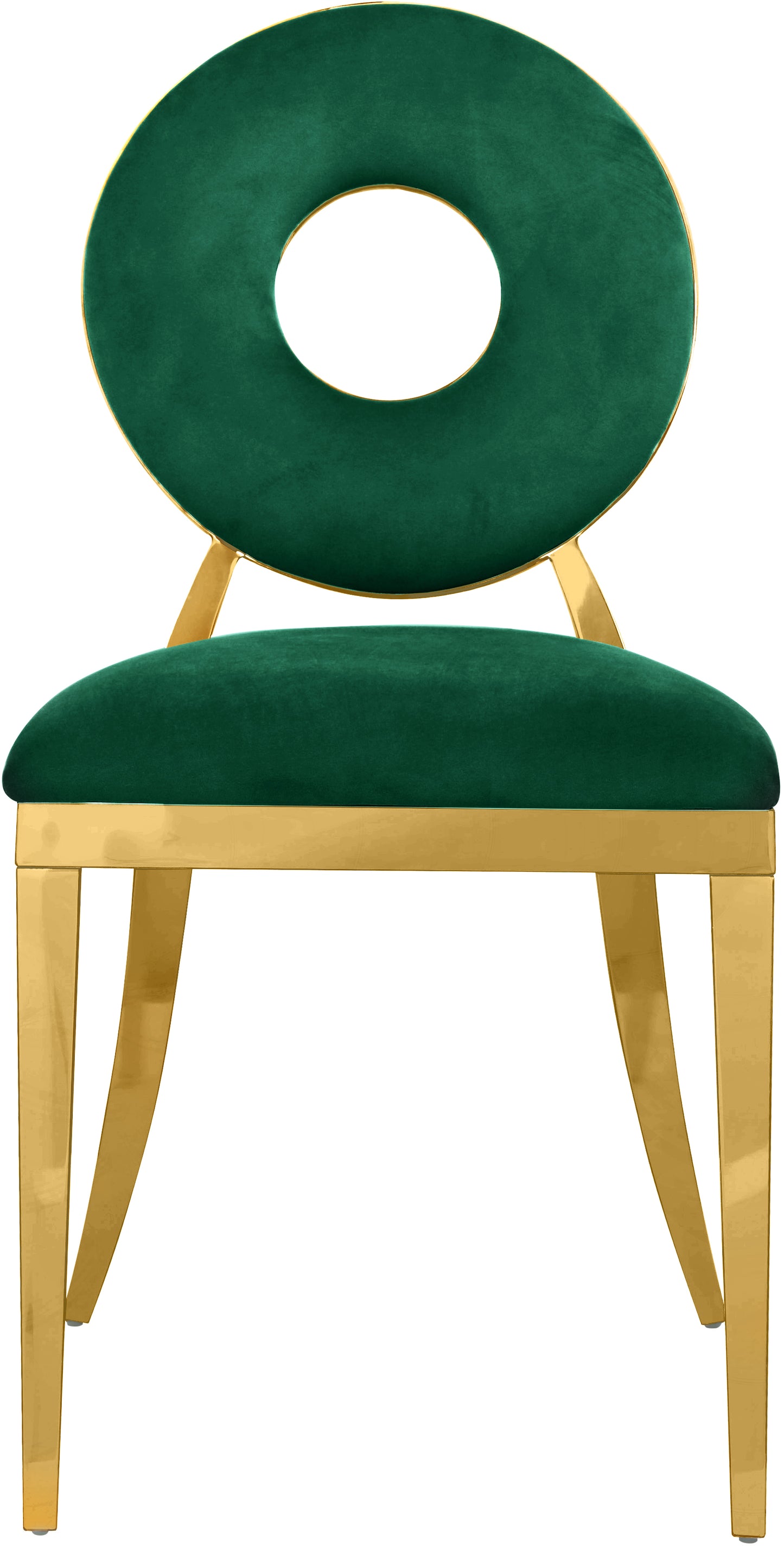 fluted green velvet dining chair c