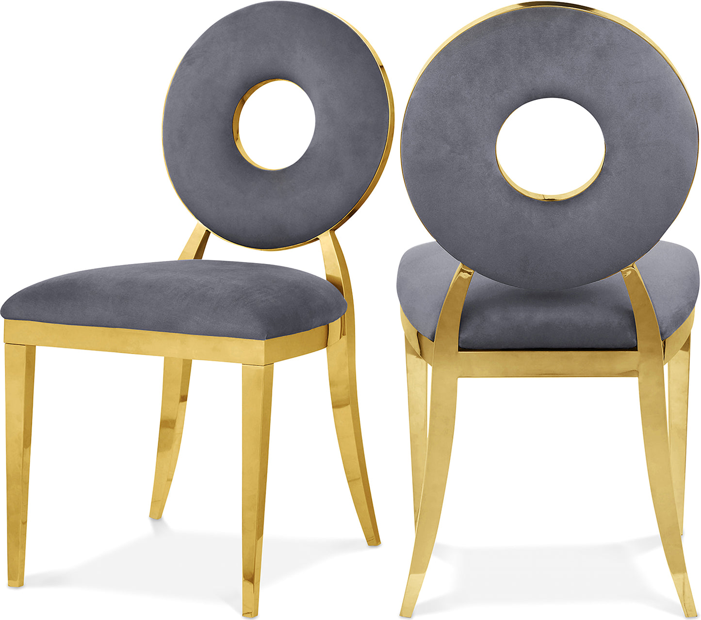 waldorf grey velvet dining chair