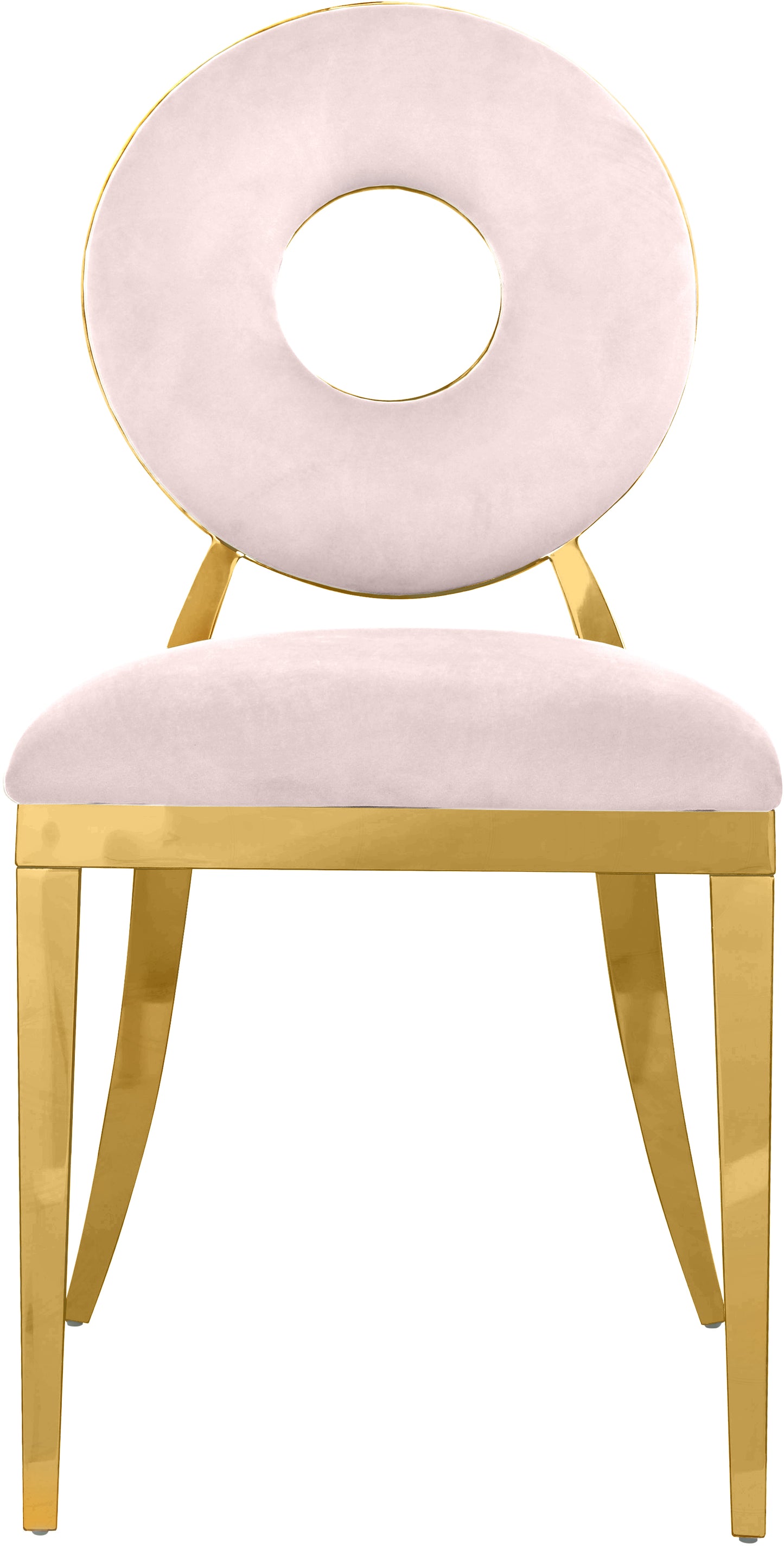 fluted pink velvet dining chair c