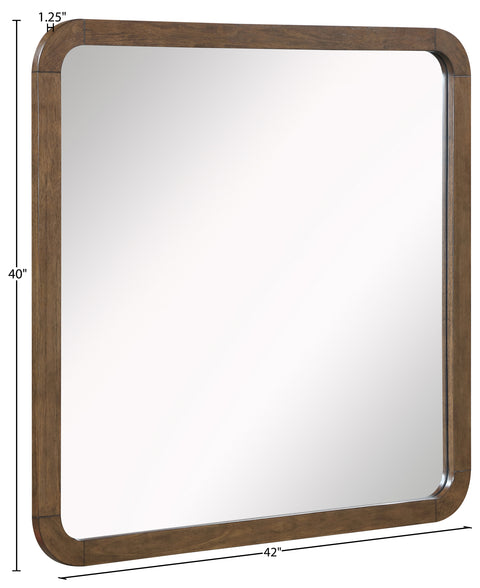 Tessa 42" Brown Wood Veneer Frame Mirror, 1 Piece