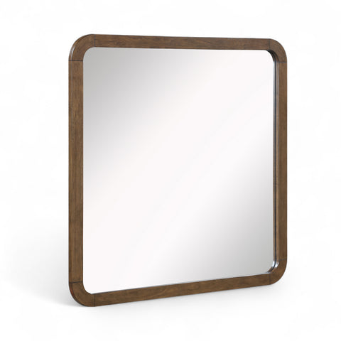 Tessa 42" Brown Wood Veneer Frame Mirror, 1 Piece