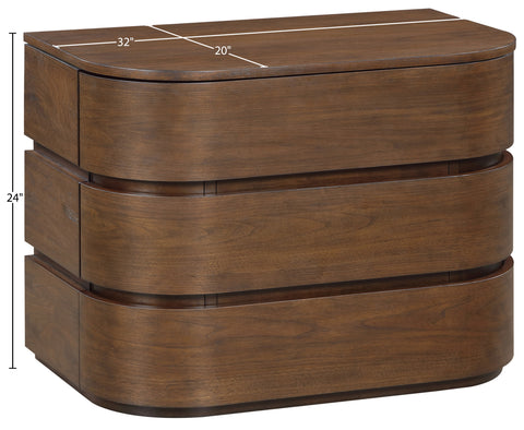Tessa 32" Brown Solid Wood Nightstand, 1 Piece