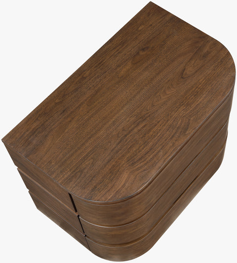 Tessa 32" Brown Solid Wood Nightstand, 1 Piece