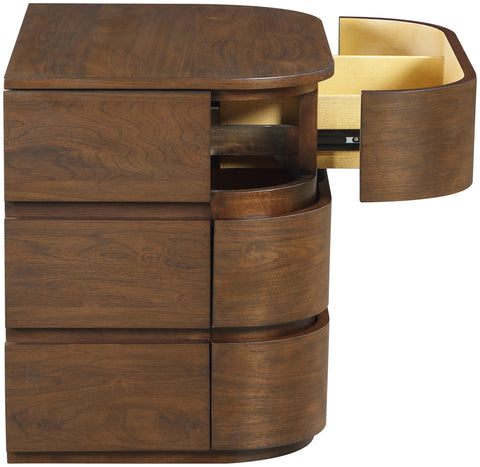 Tessa 32" Brown Solid Wood Nightstand, 1 Piece