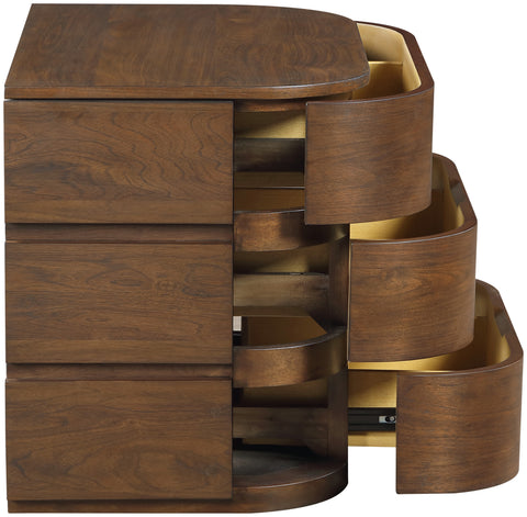 Tessa 32" Brown Solid Wood Nightstand, 1 Piece