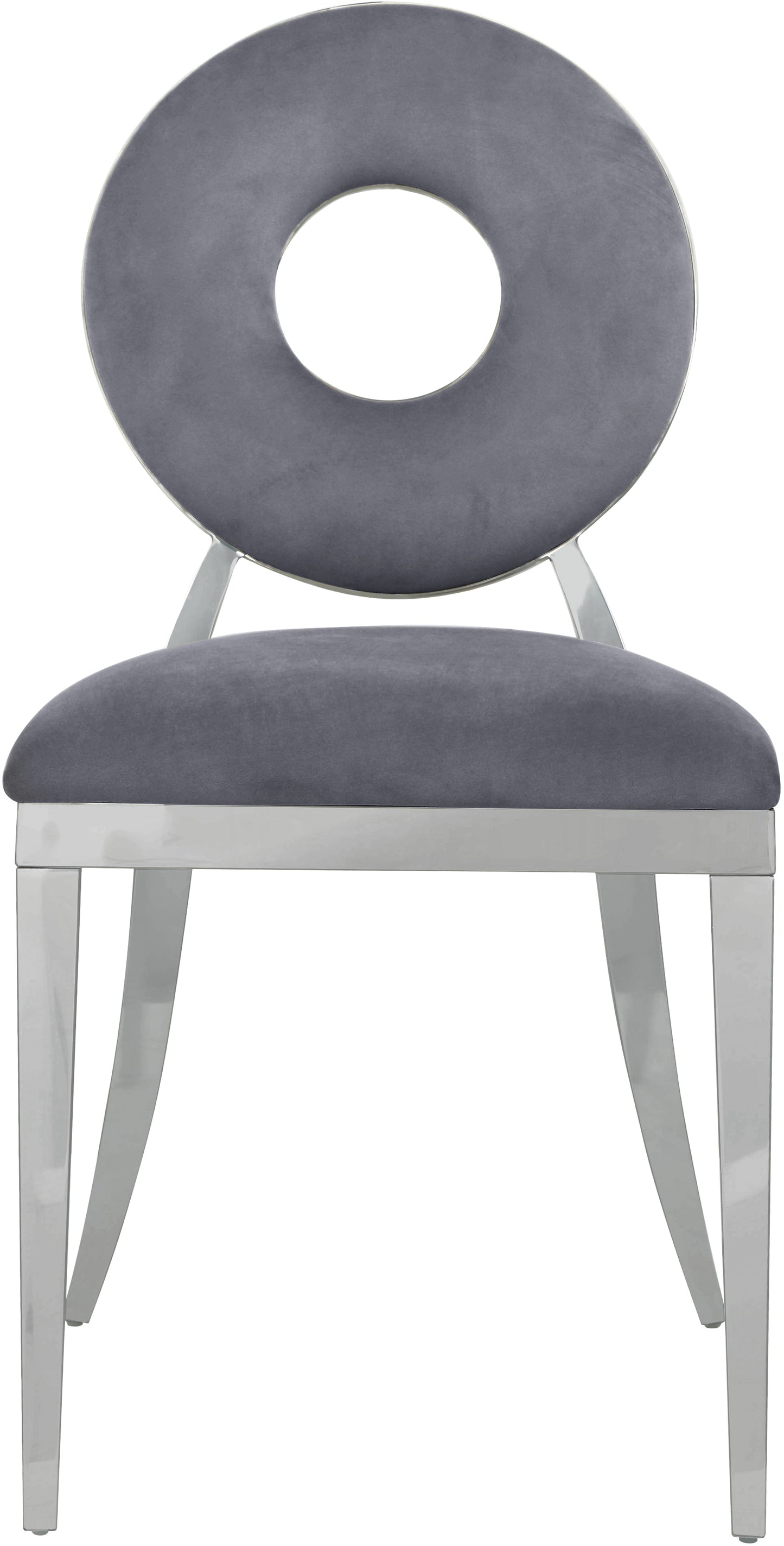 fluted grey velvet dining chair c