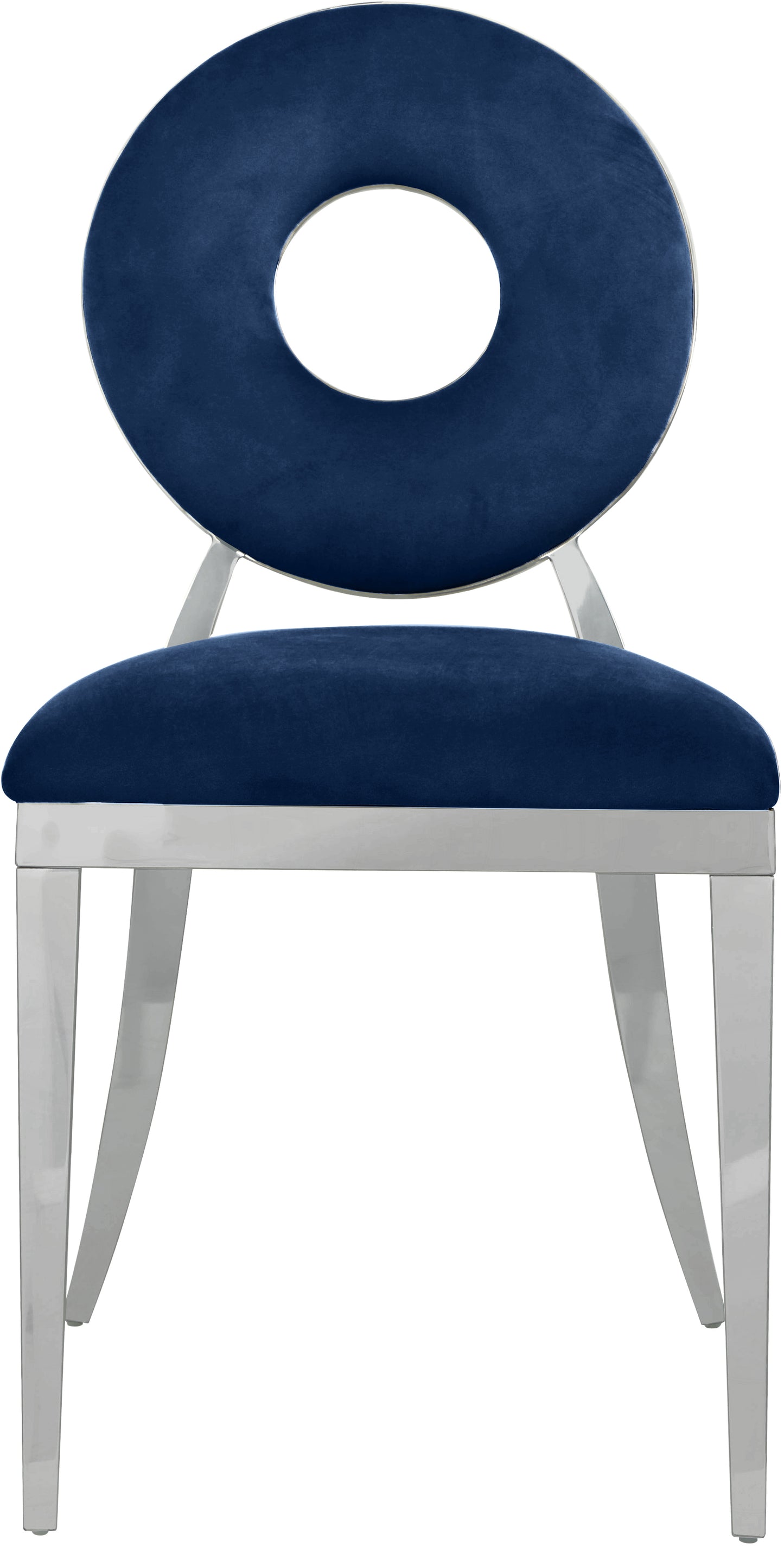 fluted navy velvet dining chair c