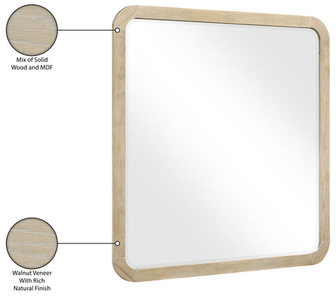 Tessa 42" Natural Wood Veneer Frame Mirror, 1 Piece