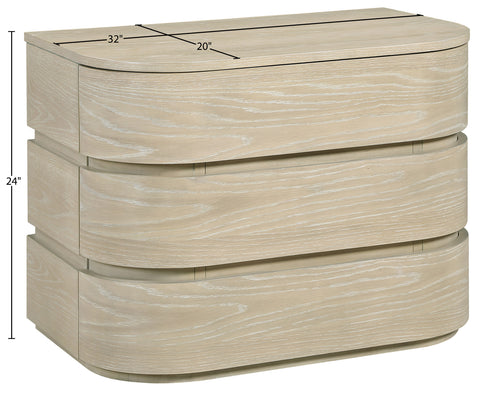 Tessa 32" Natural Solid Wood Nightstand, 1 Piece