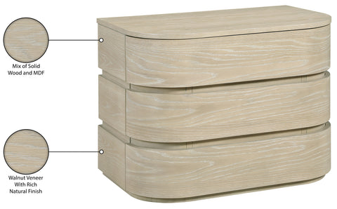 Tessa 32" Natural Solid Wood Nightstand, 1 Piece