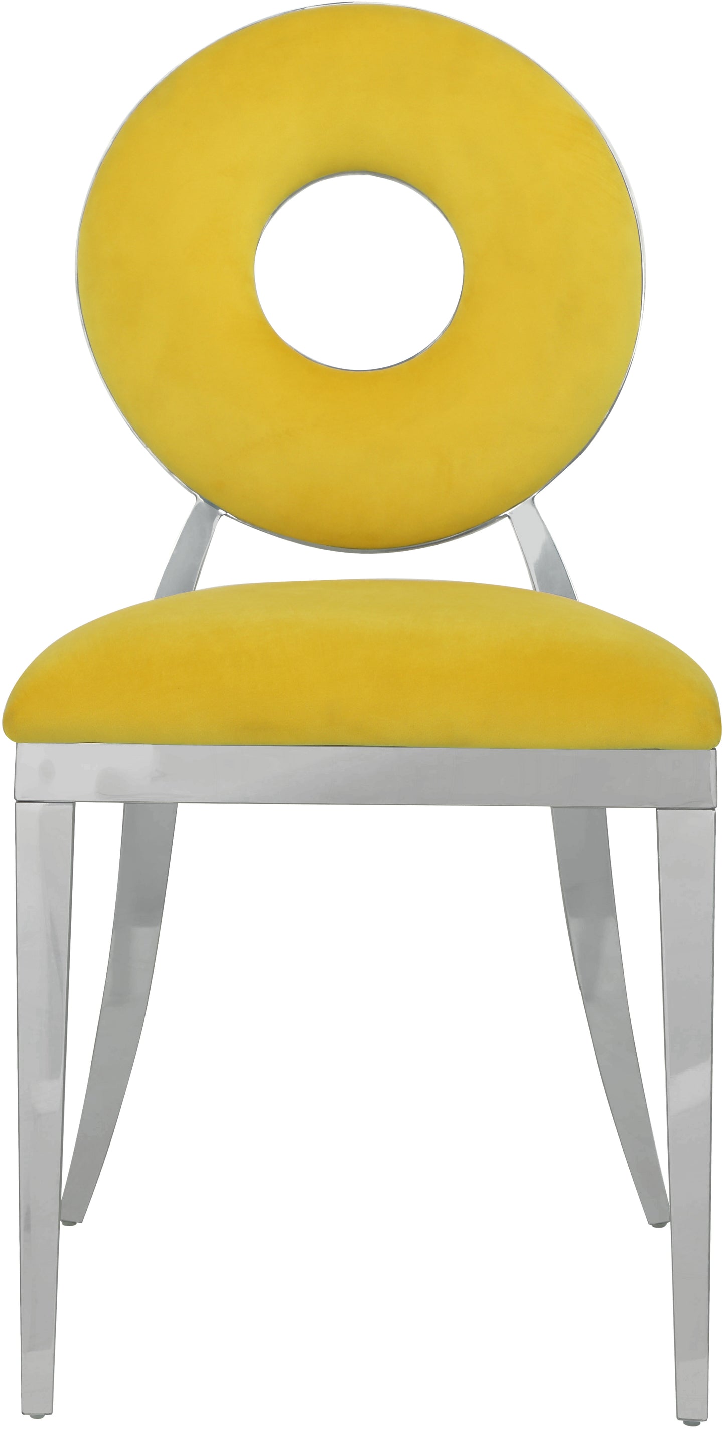 fluted yellow velvet dining chair c