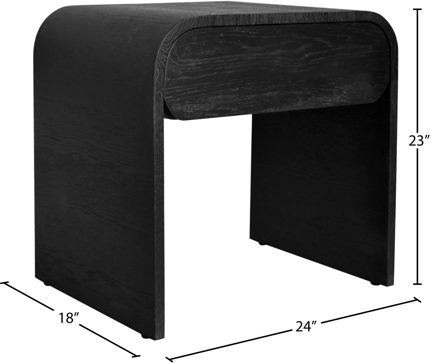 tulip black oak night stand ns