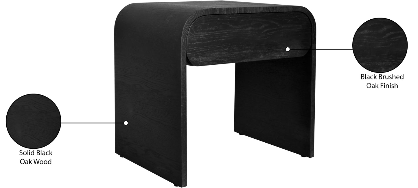 tulip black oak night stand ns