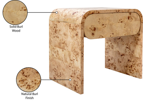 Tulip Burl Wood Night Stand NS