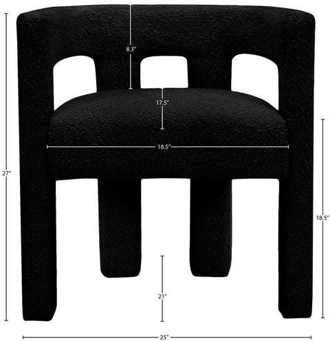 Fairfax Black Boucle Fabric Accent/Dining Chair C