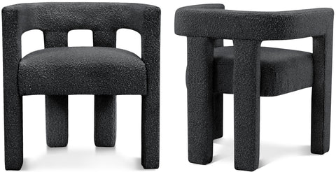 Faye Black Boucle Fabric Upholstered Accent / Dining Chair, 1 Piece