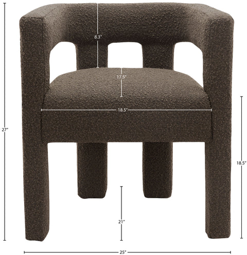 Fairfax Brown Boucle Fabric Accent/Dining Chair C