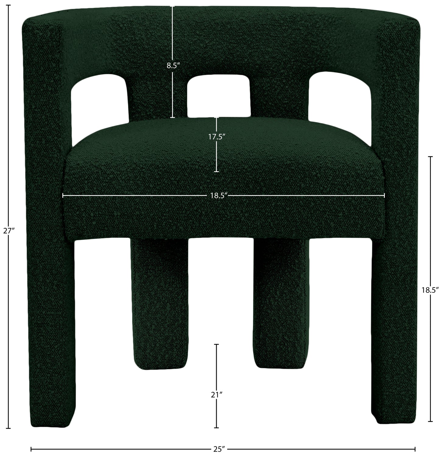 fairfax green boucle fabric accent/dining chair c