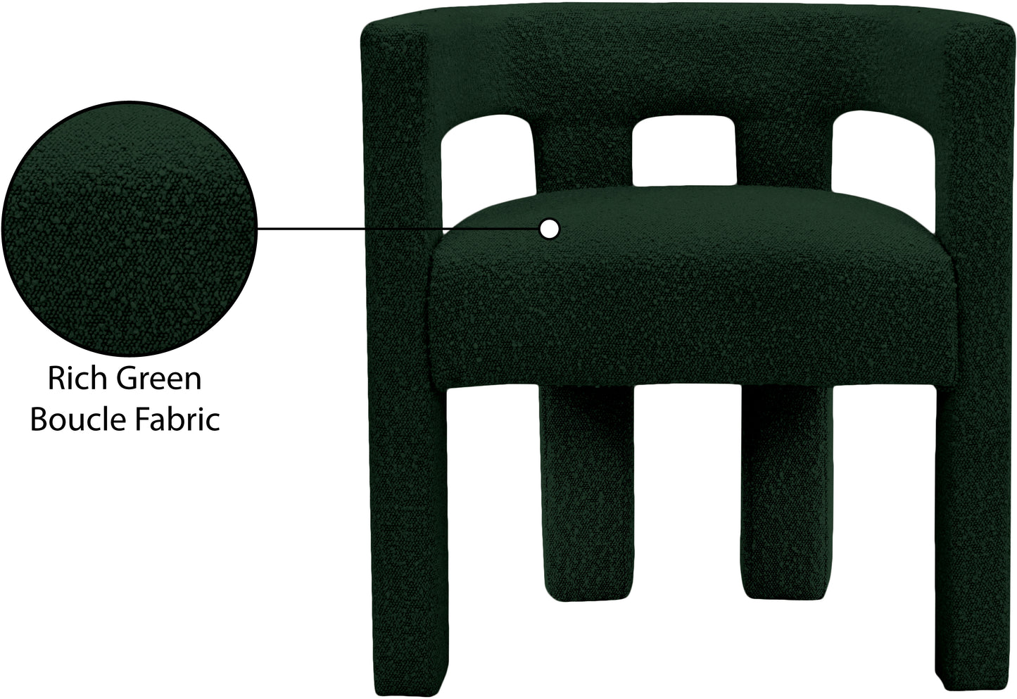 fairfax green boucle fabric accent/dining chair c