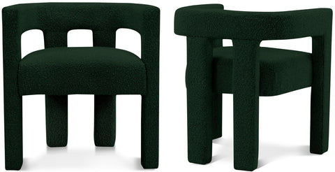 Faye Green Boucle Fabric Upholstered Accent / Dining Chair, 1 Piece