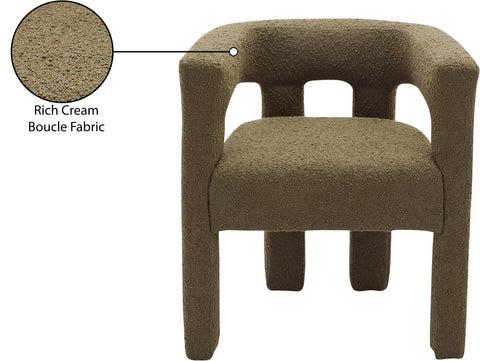 Faye Olive Green Boucle Fabric Upholstered Accent / Dining Chair, 1 Piece