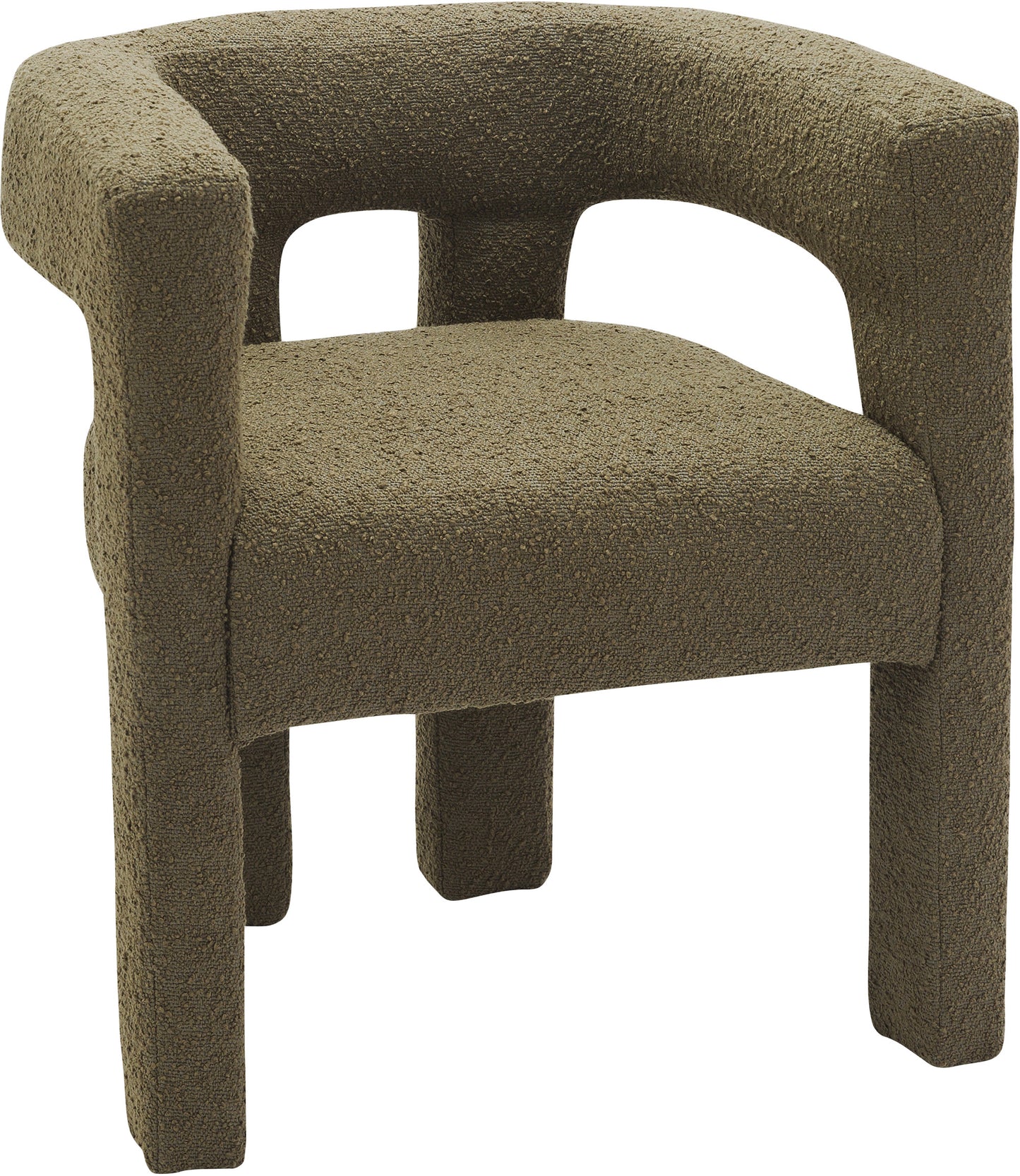 fairfax olive green boucle fabric accent/dining chair c