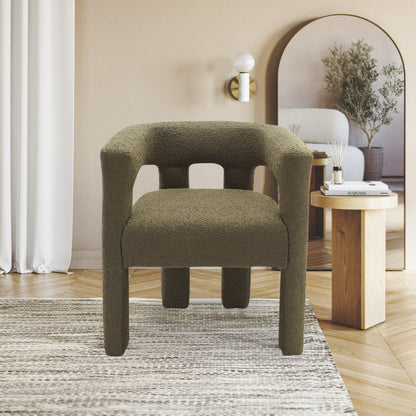 Fairfax Olive Green Boucle Fabric Accent/Dining Chair C