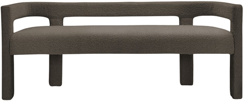 Fairfax Brown Boucle Fabric Bench Brown
