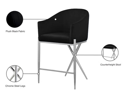 Finch Black Velvet Counter Stool