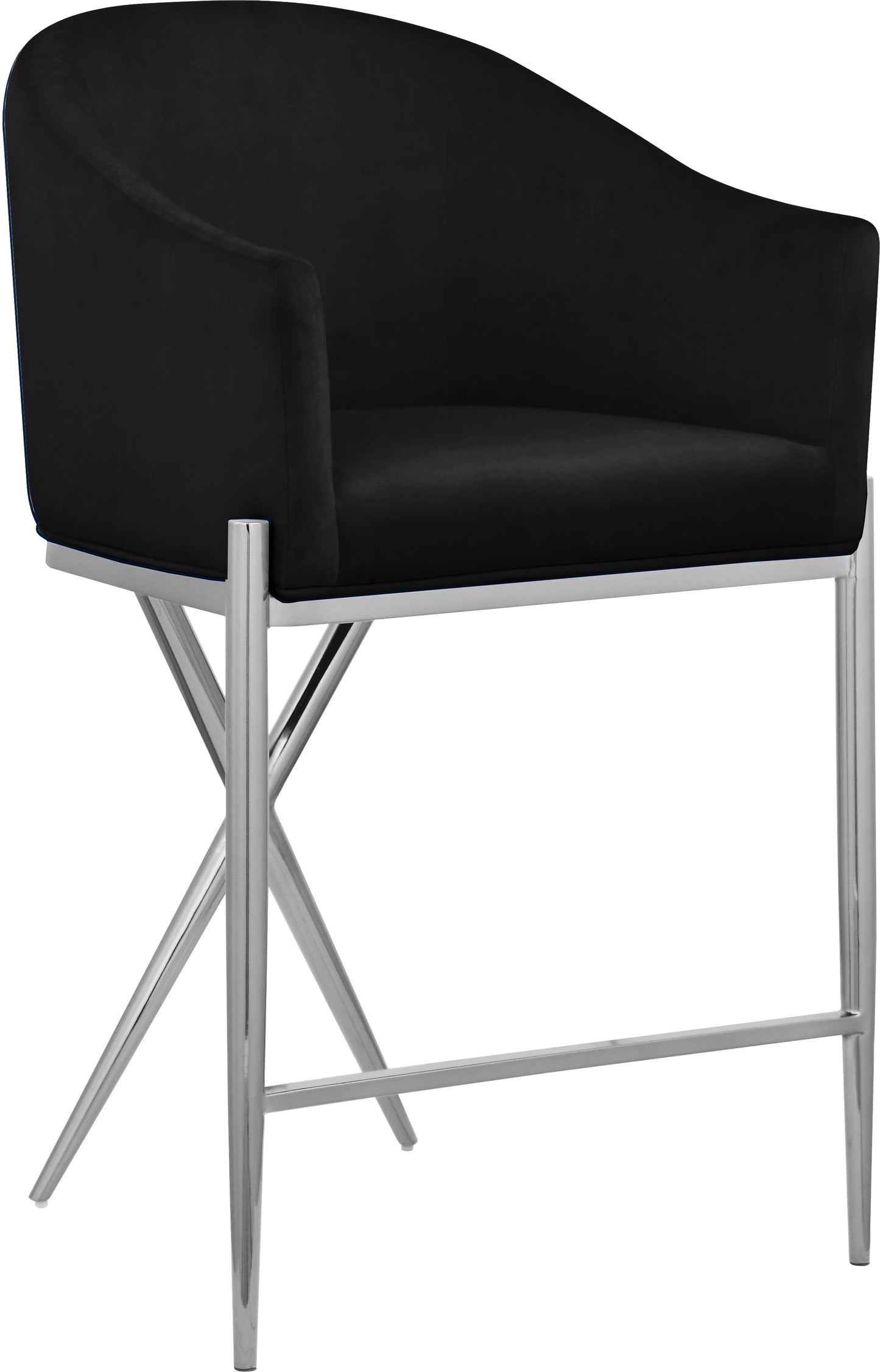 finch black velvet counter stool