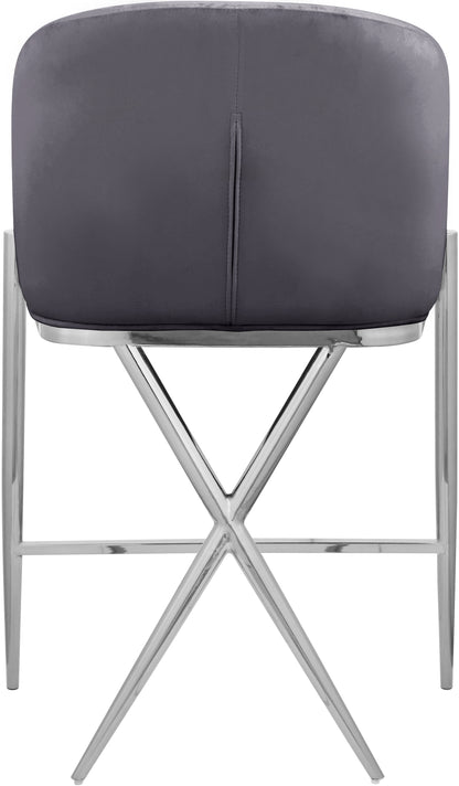 Finch Grey Velvet Counter Stool