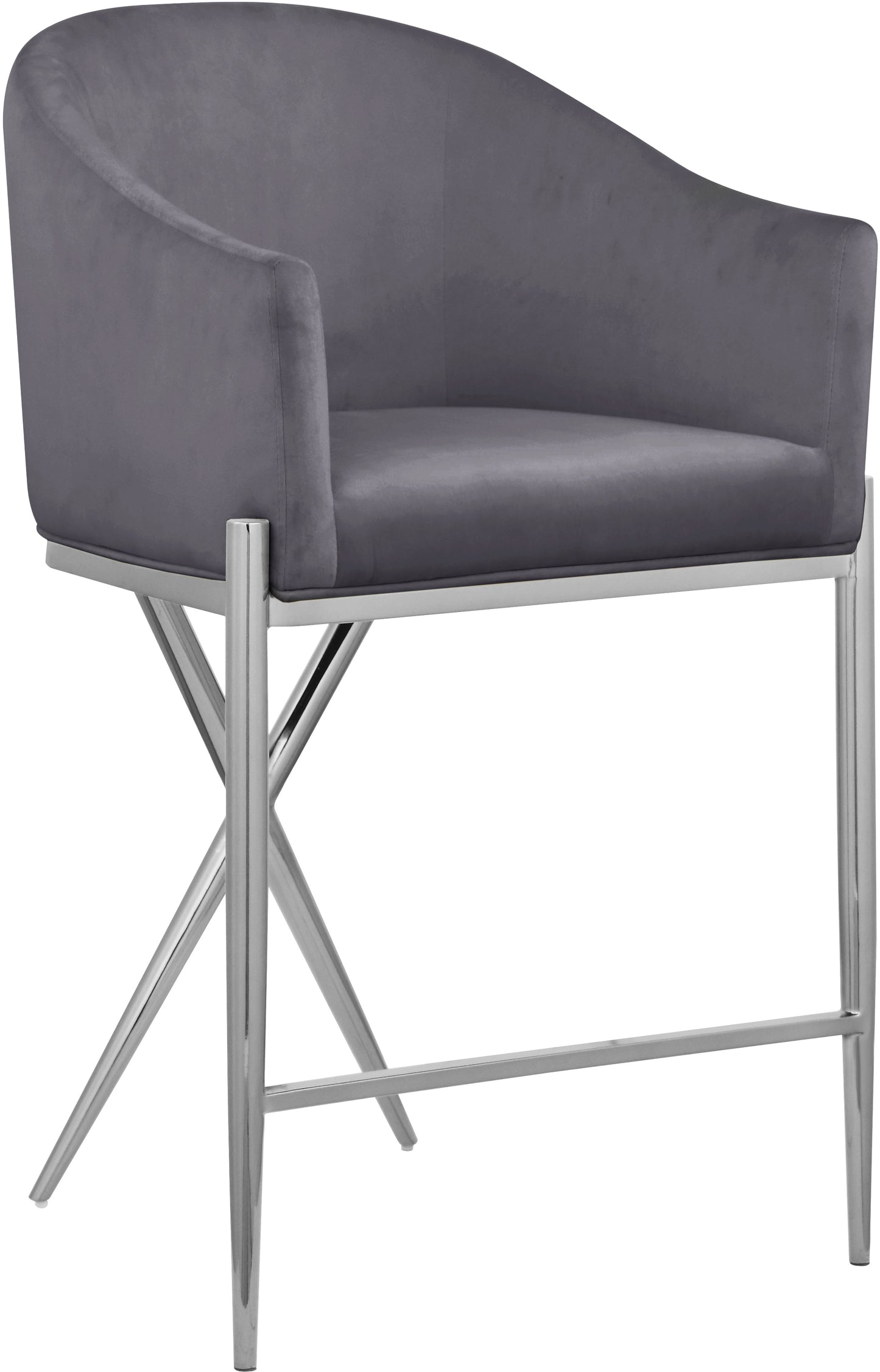 finch grey velvet counter stool