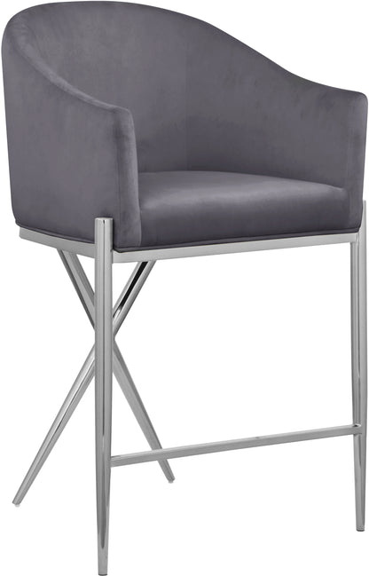 Finch Grey Velvet Counter Stool