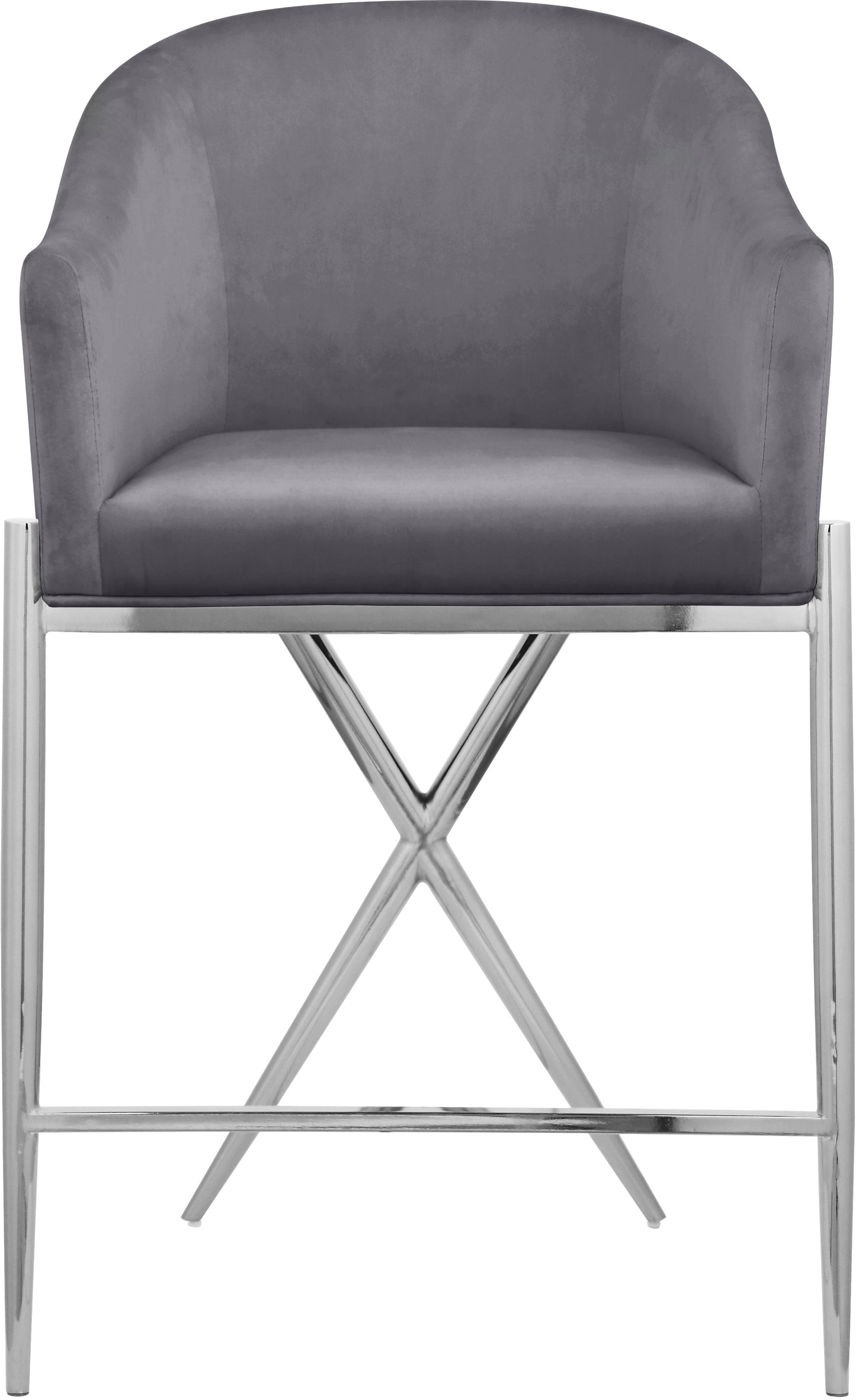 finch grey velvet counter stool