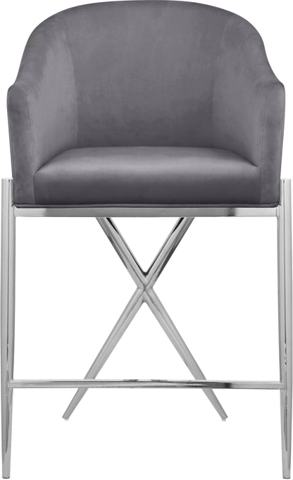 Finch Grey Velvet Counter Stool